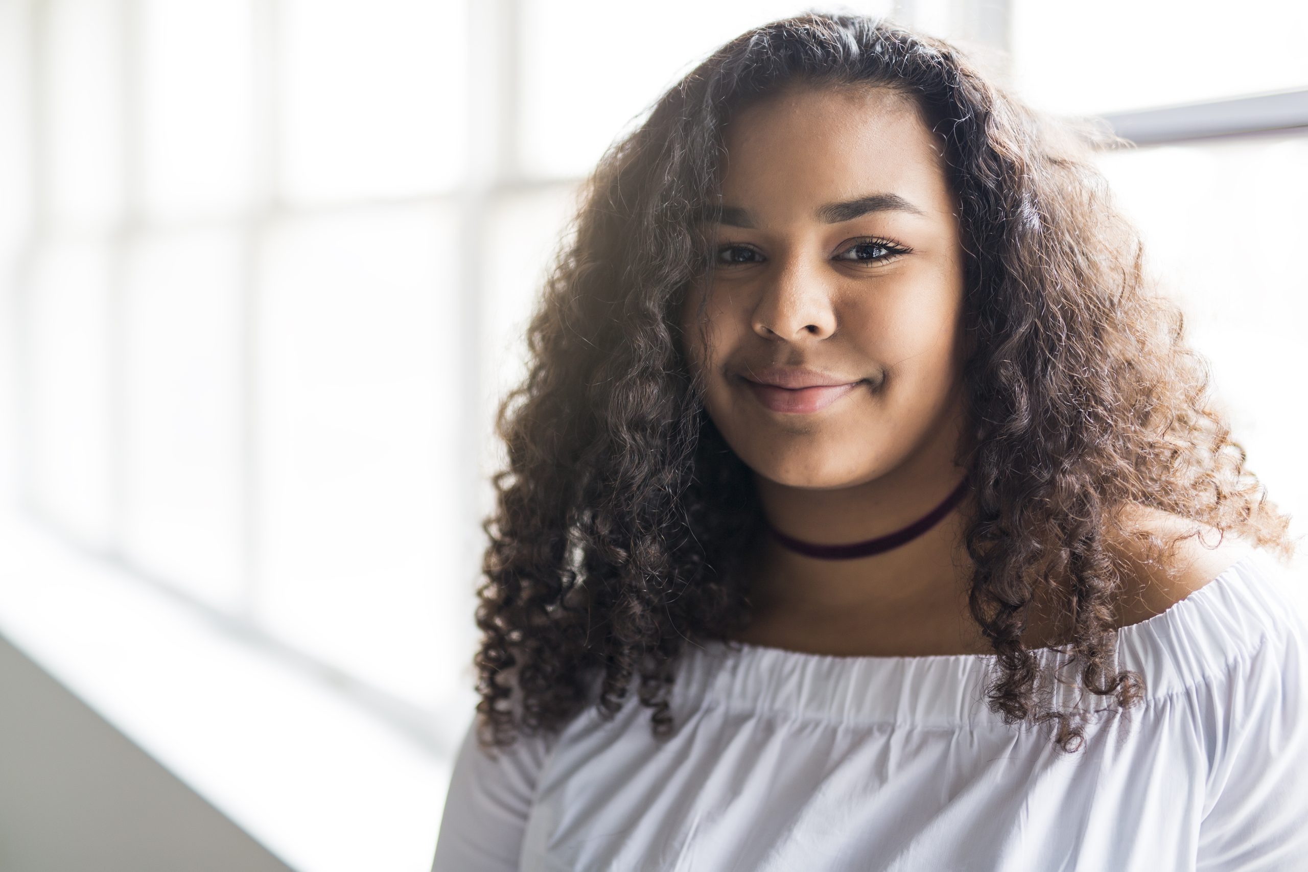 A,Young,Pretty,African-american,Girl,Posing,Cheerful